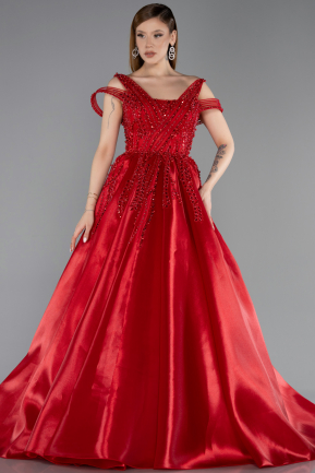 Designer-Plus-Size-Abendkleider Lang Rot ABU5966