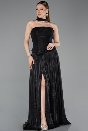 Abschlusskleid Lang Chiffon Schwarz ABU5957