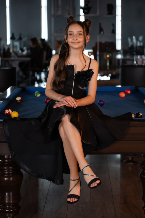 Abendkleid für Kinder Lang Schwarz ABO132
