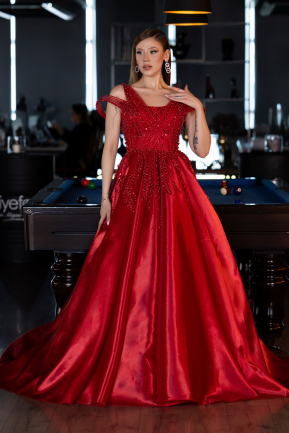 Designer Abendkleid Lang Rot ABU5962