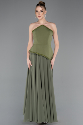 Khaki Abendkleid Chiffon Lang ABU5681