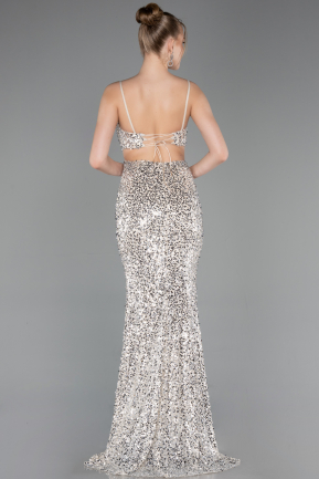Abschlusskleid Lang Beige ABU5980