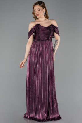 Pflaume Partykleid Chiffon Lang ABU5283