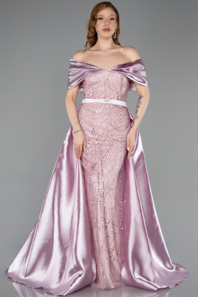 Puder Abendkleid Perlenbesetzt Lang ABU5400