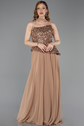 Kupfer Abendkleid Chiffon Lang ABU5486