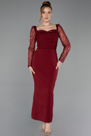 Weinrot Partykleid Midi ABK2387