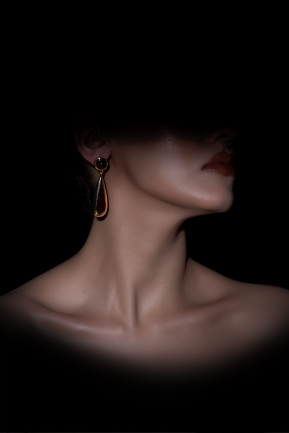 Ohrschmuck Weinrot-Gold DF1042