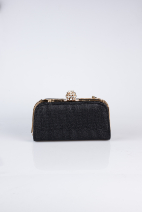 Abendtasche Glitzernd Schwarz KC129