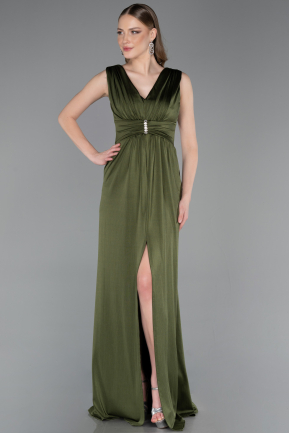 Abschlusskleid Lang Khaki ABU6043