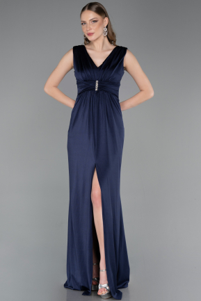 Abschlusskleid Lang Marineblau ABU6043