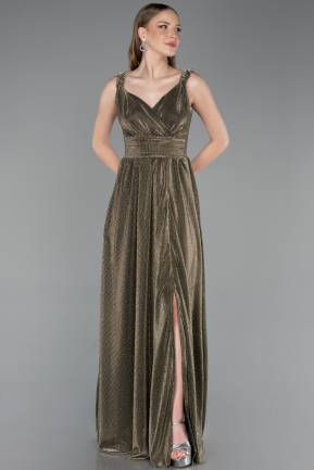 Khaki Abschlusskleid Lang ABU6045