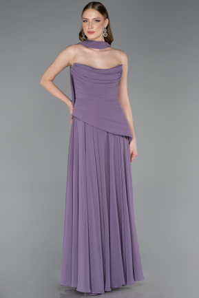 Lila Abschlusskleid Chiffon Lang ABU5763