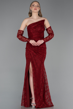 Abendkleid Lang Spitze Weinrot ABU6050