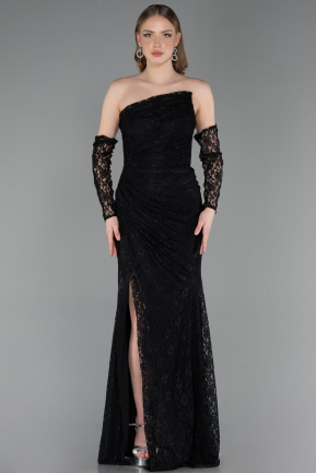 Abendkleid Lang Spitze Schwarz ABU6050