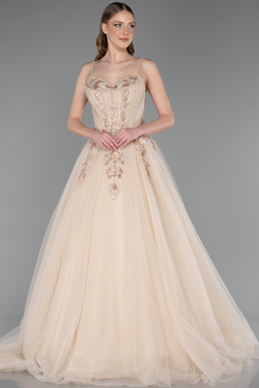 Designer-Plus-Size-Abendkleider Lang Gold ABU6062