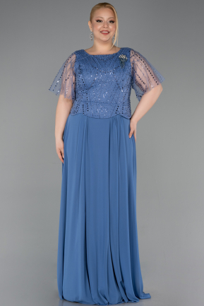 Indigo Kleider İn Großen Größen Chiffon Lang ABU5554