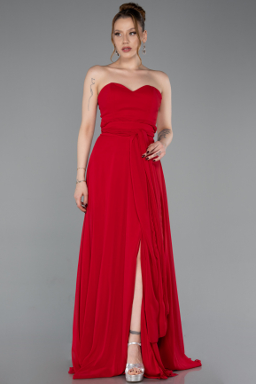 Abschlusskleid Lang Chiffon Rot ABU4965