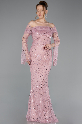 Puder Abendkleid İm Meerjungfrau-Stil Schuppig Lang ABU5623