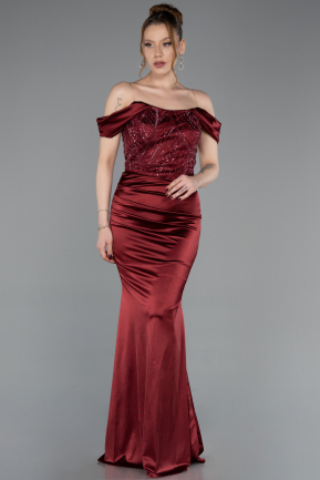 Abendkleid Lang Weinrot ABU6078