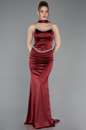 Abschlusskleid Lang Weinrot ABU6079