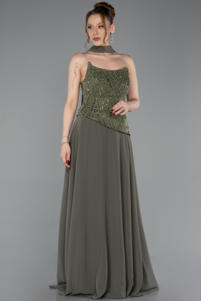Abendkleid Lang Chiffon Khaki ABU6081