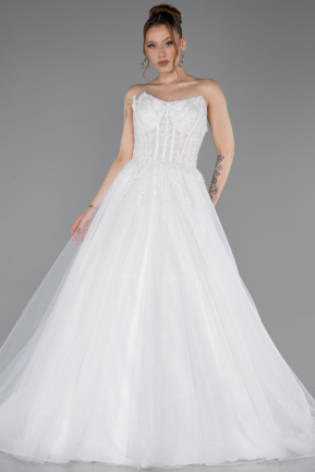 Hochzeitskleider Lang Weiß ABG188