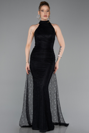 Abendkleid Lang Spitze Schwarz ABU6084