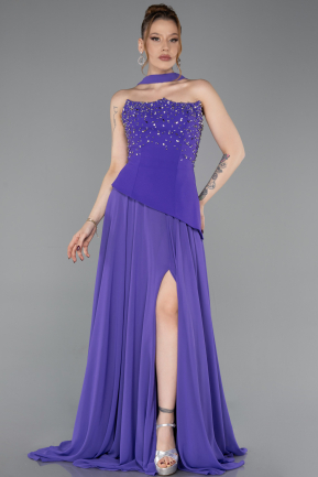 Violette Abendkleid Chiffon Lang ABU6018
