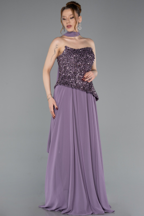 Lavendel Abendkleid Chiffon Lang ABU5486