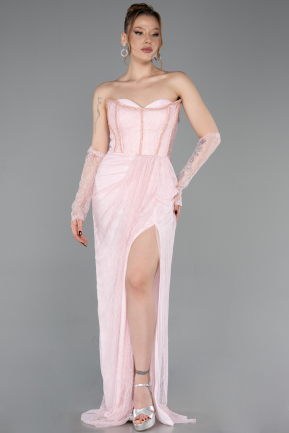 Puder Abendkleid Spitze Lang ABU5770