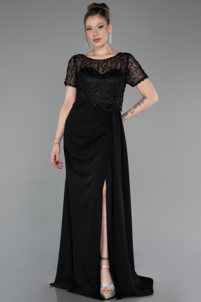 Abendkleid Lang Spitze Schwarz ABU6100