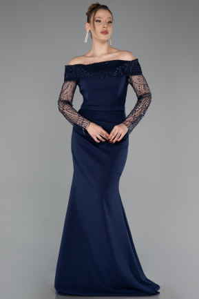 Abendkleid Lang Marineblau ABU6101