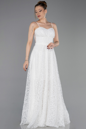 Abendkleid Lang Weiß ABU6108