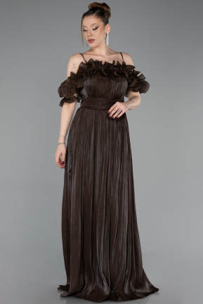 Abschlusskleid Lang Chiffon Braun ABU6110