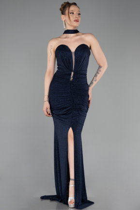 Abendkleid Lang Marineblau ABU6112
