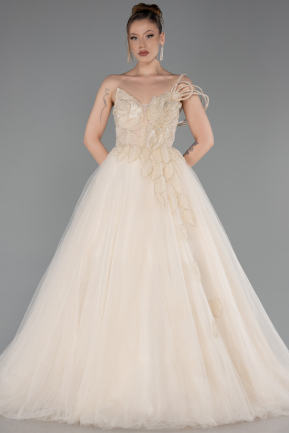 Abendkleid Lang Beige ABU6113