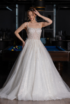 Hochzeitskleider Lang Weiß ABG191