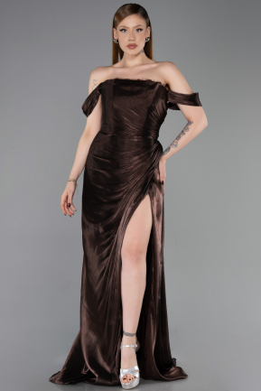 Braun Abendkleid Chiffon Lang ABU5974