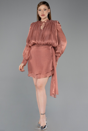 Partykleid Mini Chiffon Zimtfarben ABK2617