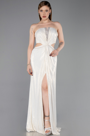 Abschlusskleid Lang Beige ABU6127