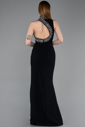 Abendkleid im Meerjungfrau-Stil Lang Schwarz ABU6128