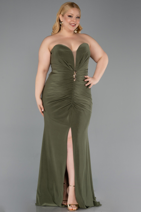 Abendkleid in Übergröße Lang Khaki ABU6097