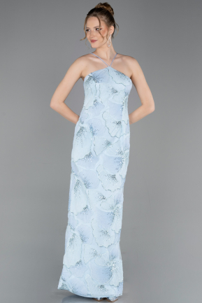 Eisblau Abendkleid Schuppig Lang ABU5713