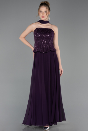 Abendkleid Lang Chiffon Violette ABU6150