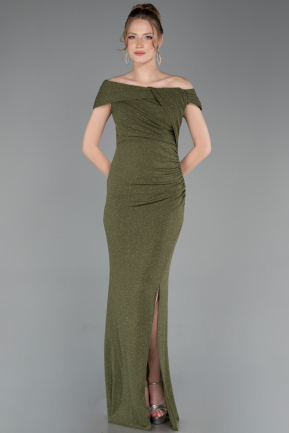 Abschlusskleid Lang Khaki ABU6151