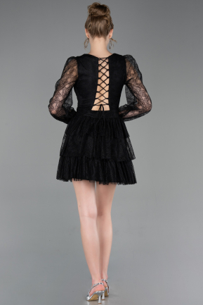 Partykleid Kurz Spitze Schwarz ABK2623