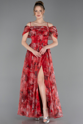 Rot Abendkleid Lang ABU5133