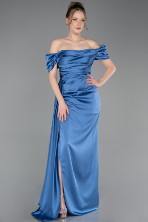 Verlobungskleid Lang Satin Indigo ABU1606