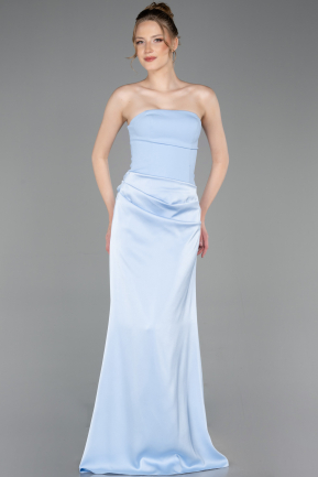 Abschlusskleid Lang Satin Eisblau ABU6096