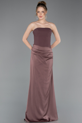 Abschlusskleid Lang Satin Braun ABU6096